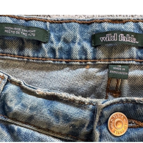 Wild Fable Women's High Rise Straight Leg Denim Jeans Light Wash Size 12 - Picture 5 of 9
